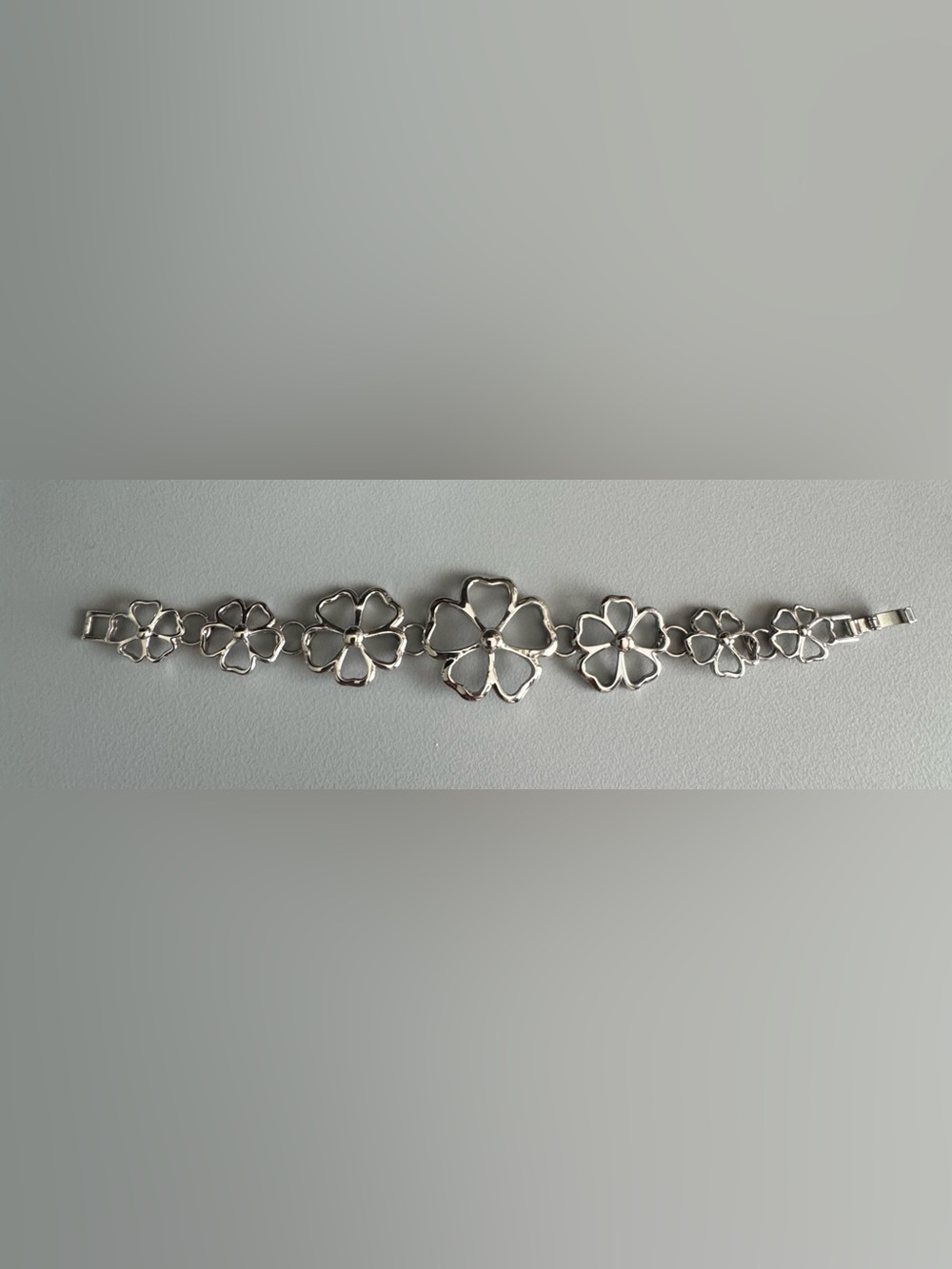 Lia Sophia Silver Floral Link Bracelet